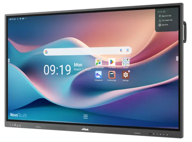 ინტერაქტიული ეკრანი Vivitek BK753I NovoTouch, 75", Android 14, RAM 8GB, 64GB, Smart Board, Silver, 3 image