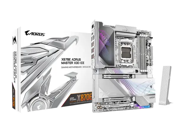 დედა დაფა GIGABYTE Motherboard X870E A MASTER X3D ICE sAM5 X870 4xDDR5 M.2 Wi-Fi BT HDMI DP ATX