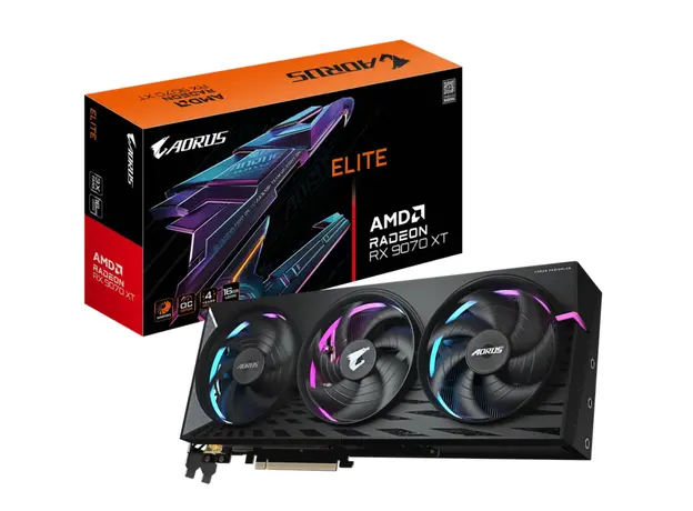 ვიდეო დაფა GIGABYTE Graphic Adapter Radeon RX 9070 XT 16GB GDDR6 AORUS ELITE