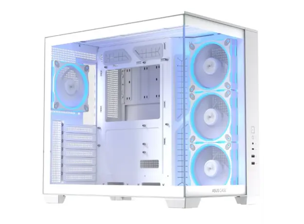 კომპიუტერის ქეისი ASUS A32 PLUS Case, без БЖ, 1xUSB3.2, 1xUSB Type-C, Tempered Glass side, ARGB, ATX, White 90DC00S3-B19000, 2 image