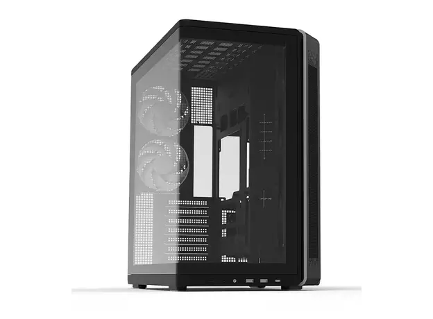 კომპიუტერის ქეისი Zalman PC case P60 without PSU, 2xUSB3.0, 1x Type C, 3x120мм ARGB Reverse, 2x120мм ARGB, VGA 435мм, LCS ready, Curved Tempered Glass, Dual Chamber, ATX, black, 4 image