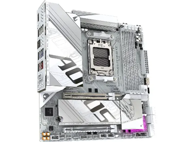 დედა დაფა GIGABYTE Motherboard B850M AORUS ELITE WF6E ICE sAM5 B850 4xDDR5 M.2 Wi-Fi BT mATX, 3 image