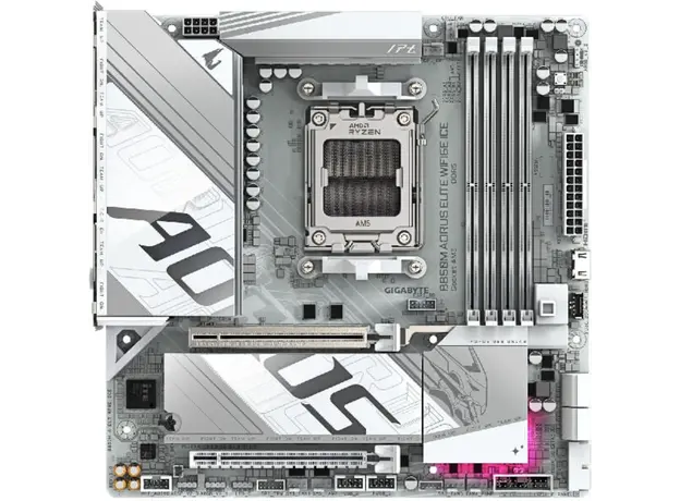 დედა დაფა GIGABYTE Motherboard B850M AORUS ELITE WF6E ICE sAM5 B850 4xDDR5 M.2 Wi-Fi BT mATX, 2 image