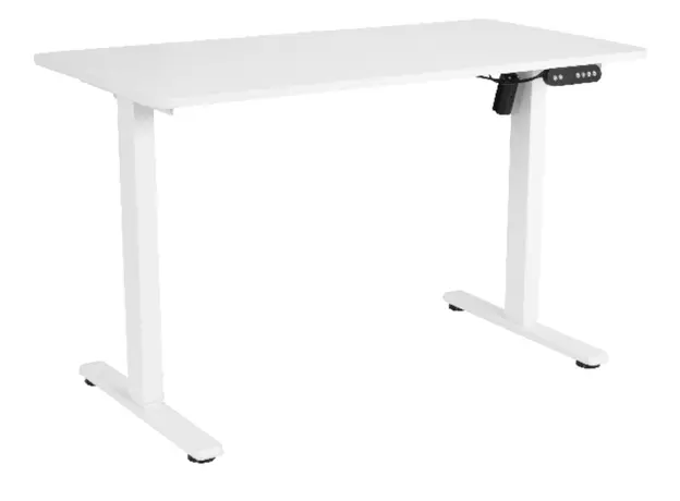 კომპიუტერის მაგიდა 2E Computer Desk CE120W, height 72-120cm, electric motor, tabletop 120 60cm (white), metal base (white)