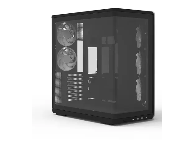 კომპიუტერის ქეისი Zalman PC case P60 without PSU, 2xUSB3.0, 1x Type C, 3x120мм ARGB Reverse, 2x120мм ARGB, VGA 435мм, LCS ready, Curved Tempered Glass, Dual Chamber, ATX, black, 5 image
