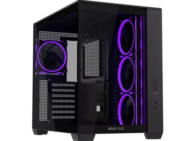 კომპიუტერის ქეისი ASUS A32 PLUS Case, без БЖ, 1xUSB3.2, 1xUSB Type-C, Tempered Glass side, ARGB, ATX,, Black 90DC00S0-B19000