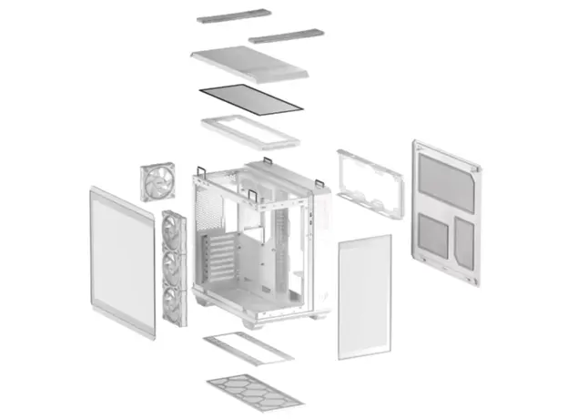 კომპიუტერის ქეისი ASUS GT502 PANO/ARGB FANS/WHT/TG, 4 image