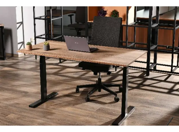 კომპიუტერის მაგიდა 2E Computer Desk CE150WOLD, height 62-128cm, electric motor, tabletop 150 75cm (aged wood), metal base (black), 6 image