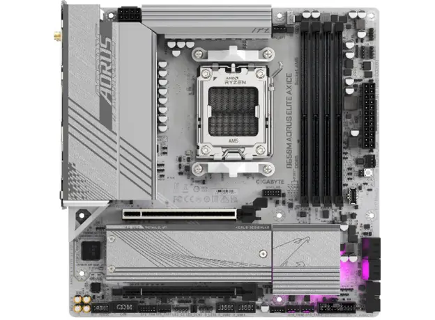 დედა დაფა GIGABYTE Motherboard B650M A ELITE AX ICE sAM5 B650 4xDDR5 M.2 HDMI DP Wi-Fi mATX