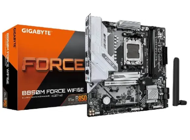 დედა დაფა GIGABYTE Motherboard B850M FORCE WF6E sAM5 B850 2xDDR5 M.2 Wi-Fi BT HDMI DP mATX, 4 image