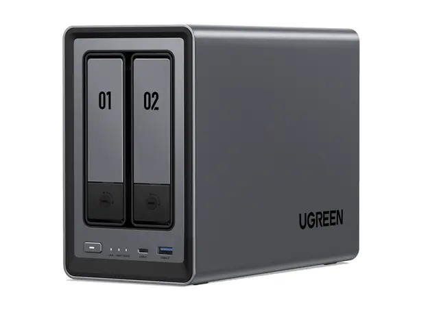 შენახვის სისტემა UGREEN NASync DXP2800 (25369) Dual-slot Desktop NAS, Intel N100, 8GB, Diskless, USB, Type-C, HDMI, RJ45, Space Gray