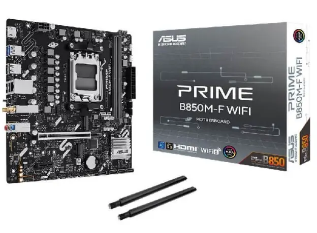 დედა დაფა ASUS Motherboard PRIME B850M-F WIFI sAM5 B850 2xDDR5 M.2 HDMI Wi-Fi BT mATX, 4 image