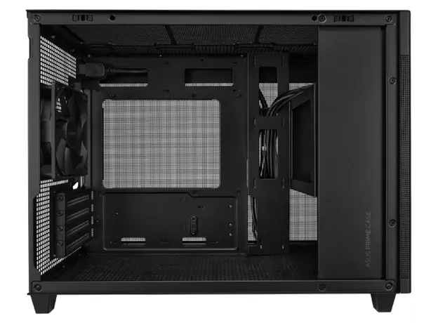 კომპიუტერის ქეისი ASUS Prime AP201 Tempered Glas, without PSU, 2xUSB3.2, 1xUSB Type-C, Tempered Glass side, mATX, Black 90DC00G0-B39010, 3 image