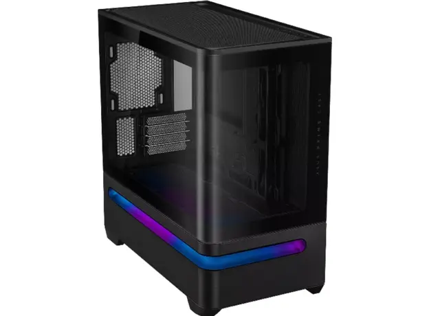 კომპიუტერის ქეისი ASUS Prime AP202 Tempered Glas, without PSU, 2xUSB3.2, 1xUSB Type-C, Tempered Glass side, mATX, Black 90DC00P0-B19000, 3 image