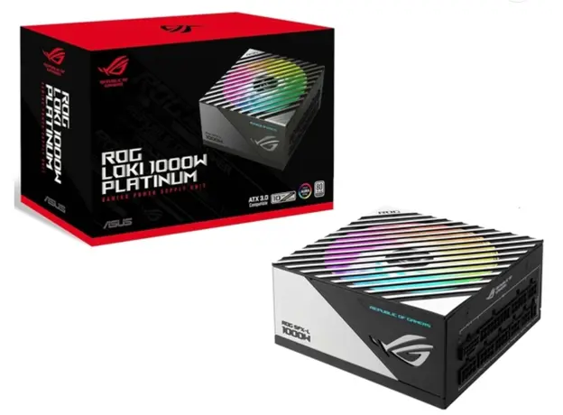 კვების ბლოკი ASUS ROG LOKI (1000W), >90%, 80+ Platinum, 135mm, 1xMB 24pin(20+4), 2xCPU 8pin(4+4), 4xMolex, 6xSATA, 3xPCIe 8pin(6+2), 1xPCIe GEN5, Fully Modular, SFX-L, ROG-LOKI-1000P-SFX-LGAMING, 3 image