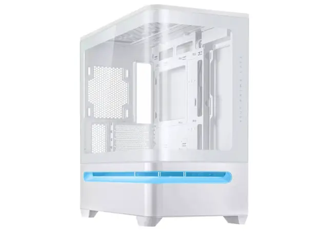 კომპიუტერის ქეისი ASUS Prime AP202 Tempered Glas, without PSU, 2xUSB3.2, 1xUSB Type-C, Tempered Glass side, mATX, WHITE 90DC00P3-B19000
