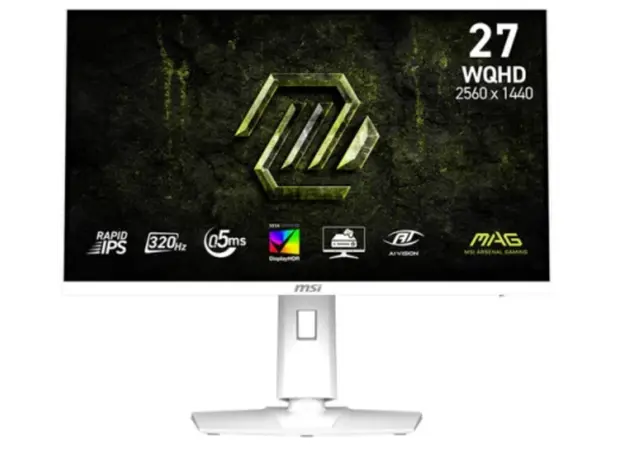 მონიტორი MSI 27" MAG 274QRFW-X32 2xHDMI, DP, Audio, IPS, 2560x1440, 320Hz, 0.5ms, sRGB 129%, FreeSync, Pivot, HDR400, white