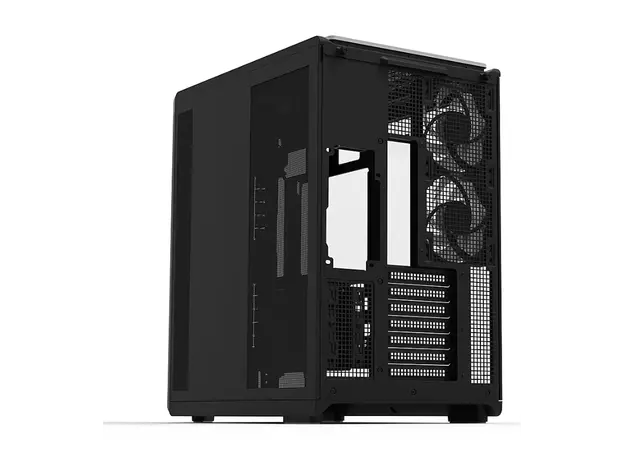 კომპიუტერის ქეისი Zalman PC case P60 without PSU, 2xUSB3.0, 1x Type C, 3x120мм ARGB Reverse, 2x120мм ARGB, VGA 435мм, LCS ready, Curved Tempered Glass, Dual Chamber, ATX, black, 6 image