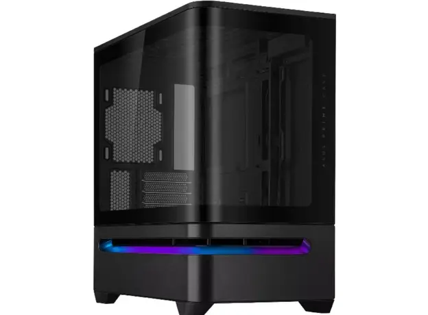 კომპიუტერის ქეისი ASUS Prime AP202 Tempered Glas, without PSU, 2xUSB3.2, 1xUSB Type-C, Tempered Glass side, mATX, Black 90DC00P0-B19000