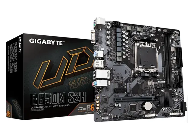 დედა დაფა GIGABYTE Motherboard B650M S2H sAM5 B650 2xDDR5 M.2 HDMI DP mATX