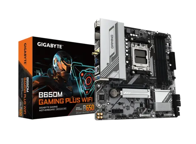 დედა დაფა GIGABYTE Motherboard B650M GAMING PLUS WF sAM5 B650 4xDDR5 M.2 HDMI DP Wi-Fi BT mATX