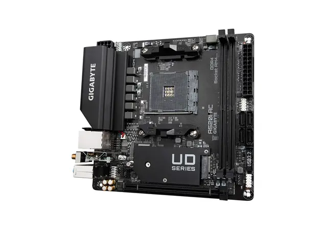 დედა დაფა GIGABYTE Motherboard A520I AC sAM4 A520 2xDDR4 M.2 HDMI DP Wi-Fi BT mITX, 3 image
