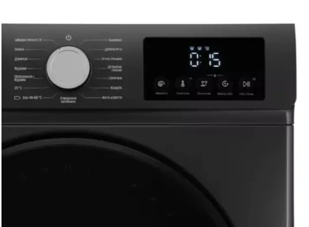 სარეცხი მანქანა ARDESTO front load Black Mars, 8kg, 1200, A, 55.5cm, display, steam, inverter, grey, 3 image