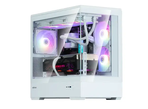 კომპიუტერის ქეისი Zalman Computer case P30 White V2, without PSU, 1xUSB3.0, 1хUSB Type-C, 3x120mm ARGB, TG Front/Side Panel, mATX, White