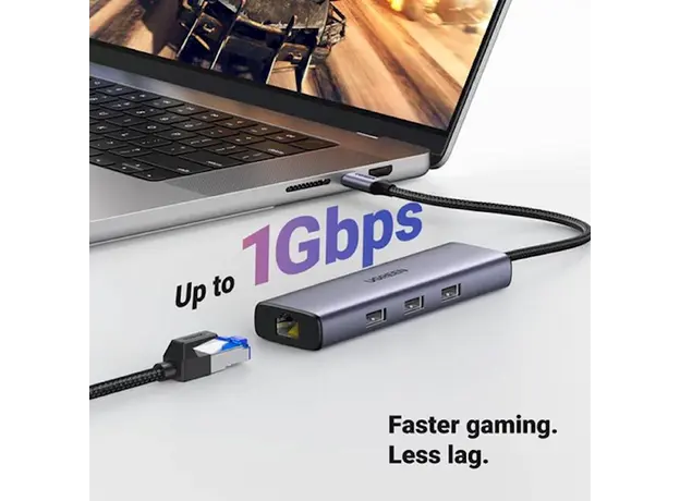 USB-C ჰაბი UGREEN CM512 (15598), Type-C, USB, HDMI, Lan, PD, Hub, Grey, 6 image