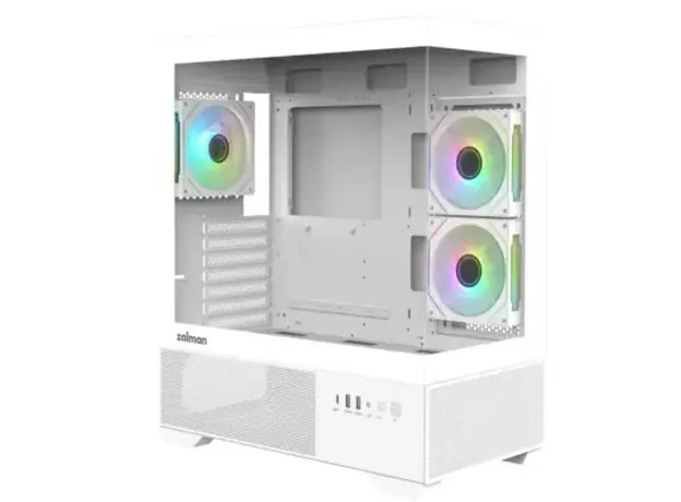 კომპიუტერის ქეისი Zalman PC case Chronix V2 without PSU, 1xUSB3.0, 1xUSB2.0, 1x Type C, 2x120mm ARGB Reverse,  4x120mm ARGB, VGA 410mm, LCS ready, TG Side/Front Panel, ATX, white