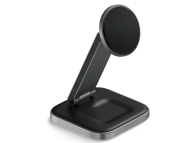 პორტატული დამტენი SATECHI 2-in-1 Foldable Qi2 Wireless Charging Stand (Space Gray)