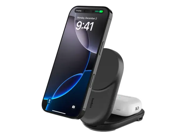 უსადენო დამტენი BELKIN 25w Qi2 2-IN-1 Foldable Charger, Black