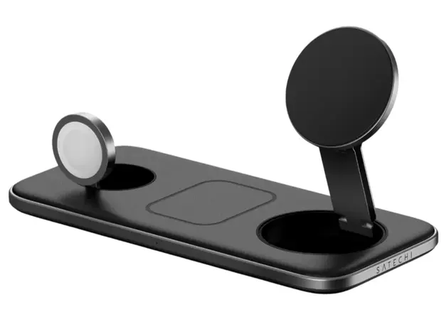 პორტატული დამტენი SATECHI Qi2 Trio Wireless Charging Pad - with Type A,C,G plugs, 3 image