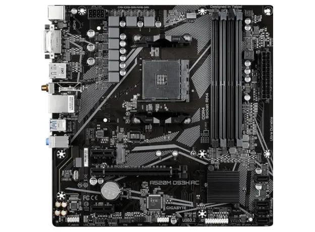 დედა დაფა GIGABYTE Motherboard A520M DS3H AC sAM4 A520 4xDDR4 M.2 HDMI DP Wi-Fi mATX