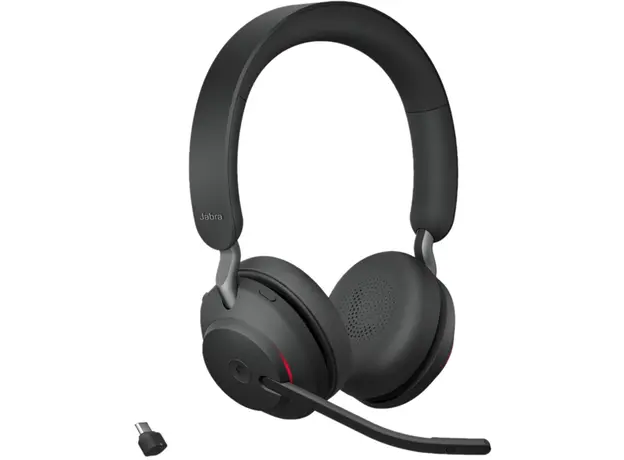 ყურსასმენი Jabra 26599-999-899 Evolve2 65 Link380c MS Stereo, Headset, Wireless, USB-C, BT, Black