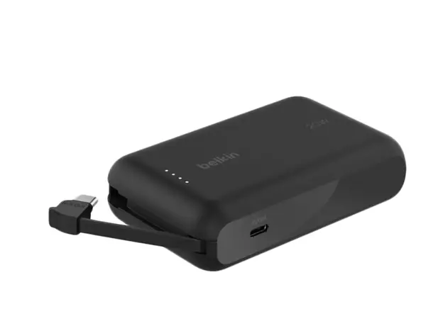 პორტატული დამტენი BELKIN 10k PD20w Integrated USB-C Cable Power Bank, Black, 2 image