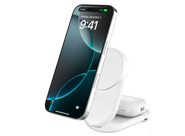 უსადენო დამტენი BELKIN 25w Qi2 2-IN-1 Foldable Charger, White