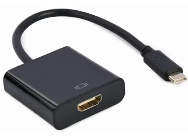 ადაპტერი Gembird A-CM-HDMIF-04 USB Type-C to HDMI adapter 4K/60Hz 15cm Black