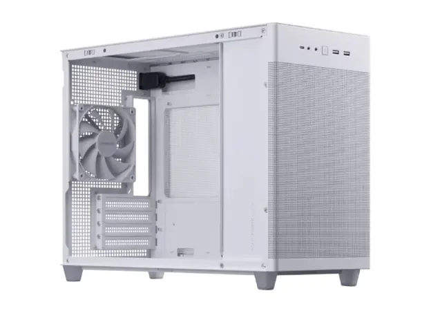 კომპიუტერის ქეისი ASUS Prime AP201 Tempered Glas, без БП, 2xUSB3.2, 1xUSB Type-C, Tempered Glass side, mATX, White, 3 image