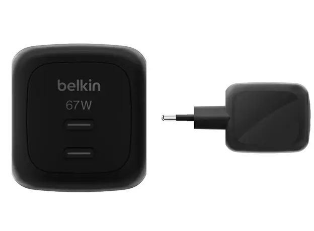 ადაპტერი BELKIN 67w Dual USB-C PD wall Charger with PPS, Black, 3 image