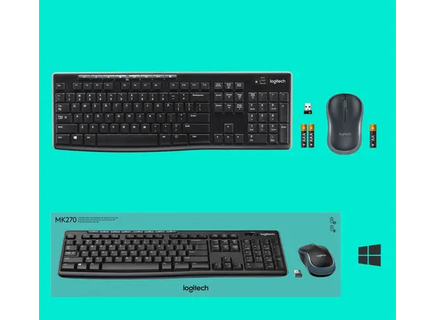 კლავიატურა და მაუსი LOGITECH MK270 Wireless Combo - BLACK - US INT'L - EER, 7 image