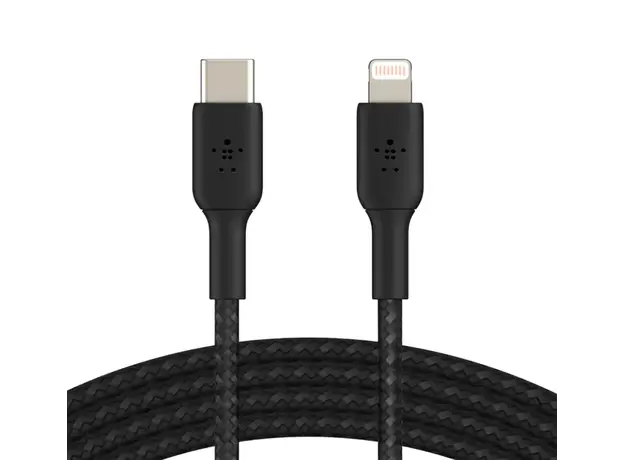 კაბელი BELKIN Lightning to USB-C Cable Braided, 2M, Black
