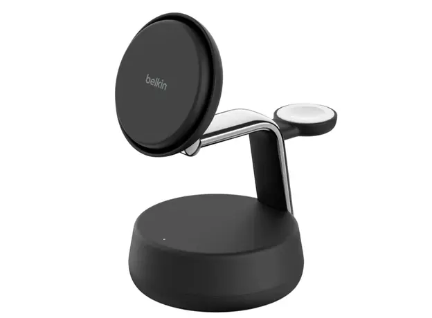 უსადენო დამტენი BELKIN 25w QI2 3-IN-1 Wireless Charging Stand, Black, 2 image