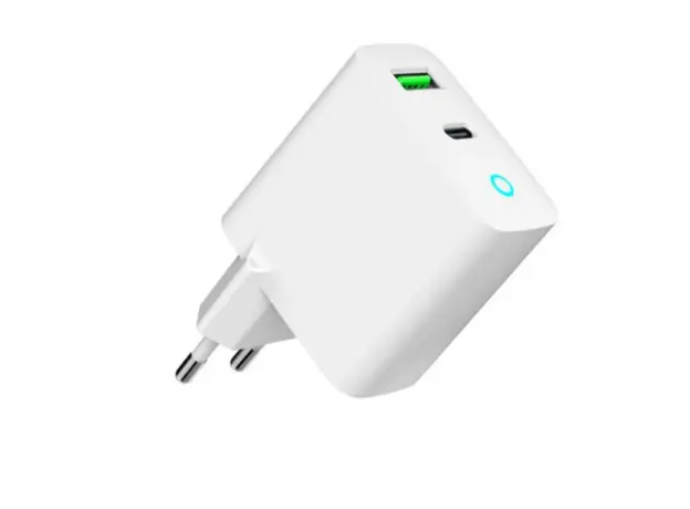 დამტენი Gembird TA-UC-PDQC20L-W-01 2-port 20W USB Fast Charger LED White, 3 image