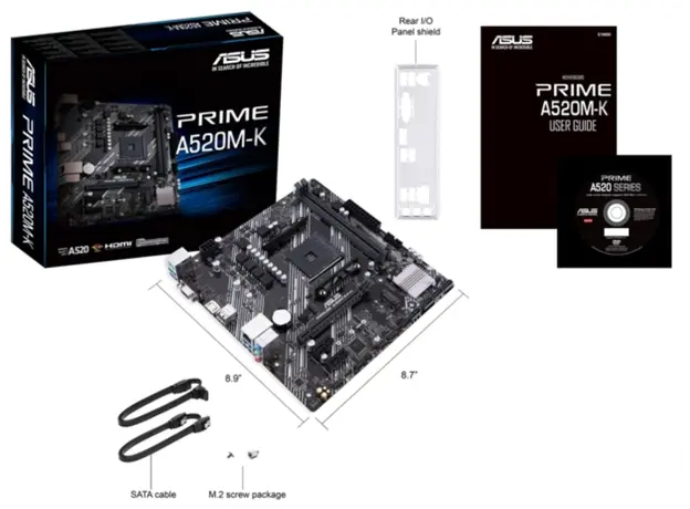 დედა დაფა ASUS Motherboard PRIME A520M-K sAM4 A520 2xDDR4 HDMI D-Sub mATX, 4 image