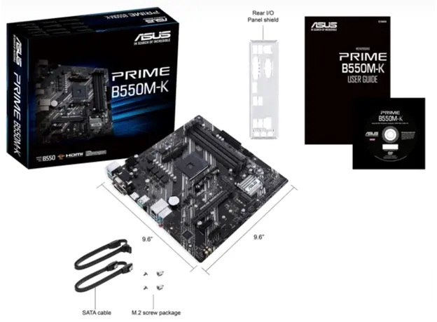 დედა დაფა ASUS Motherboard PRIME B550M-K sAM4 B550 4xDDR4 M.2 HDMI DVI D-Sub mATX, 5 image