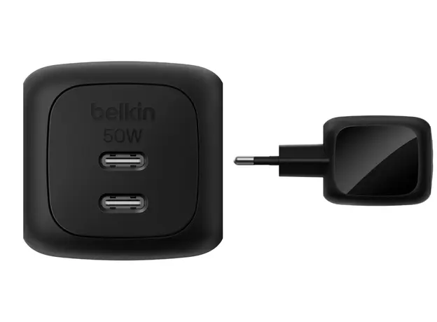 ადაპტერი BELKIN 50w Dual USB-C PD wall Charger with PPS, Black, 3 image