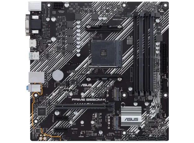 დედა დაფა ASUS Motherboard PRIME B550M-K sAM4 B550 4xDDR4 M.2 HDMI DVI D-Sub mATX, 2 image