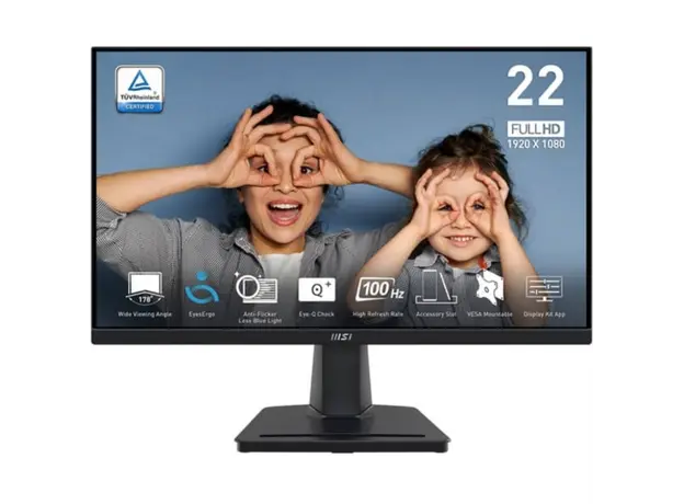 მონიტორი MSI Monitor 21.45" PRO MP225V D-Sub, HDMI, VA, 100Hz, 4ms, sRGB 100%, AdaptiveSync