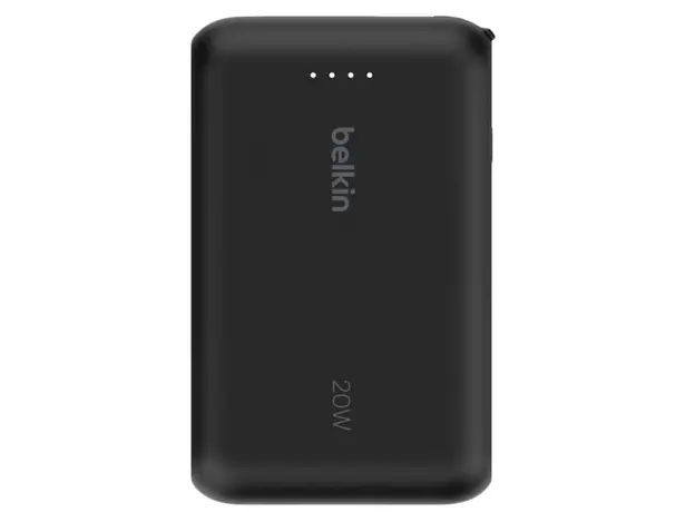 პორტატული დამტენი BELKIN 10k PD20w Integrated USB-C Cable Power Bank, Black